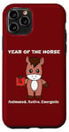 Coque pour iPhone 11 Pro Année du cheval mignon kawaii chinois zodiaque chinois nouvel an