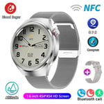 Huawei Gt4 Pro Gps Nfc Smart Watch Miesten 360*360 Amoled-Näyttö Syke Bluetooth Call Ip68 Waterproof Man Smart Watch Silver mesh belt_NFC Watch GT4 Pro