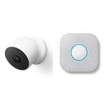 Google G3AL9 Nest Cam (Outdoor/Indoor, Battery) Security Camera - Smart Home WiFi Camera - Wireless, Snow, 1 Count (Pack of 1) & Nest Protect - Smoke Alarm And Carbon Monoxide Detector (Wired)
