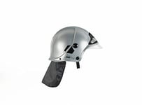 Theo Klein 8902 Casque de pompier, argent I Réplique fidèle à l'original en design MSA I Visière rabattable I Ajustable I Dimensions : 31 cm x 17,5 cm x 21 cm