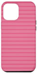 Coque pour iPhone 12 Pro Max Rose rayé mignon girly esthétique Preppy Stripe