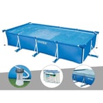 Kit piscine tubulaire rectangulaire Intex 4,50 x 2,20 x 0,84 m + Filtration à cartouche + 6 cartouches de filtration + Bâche de