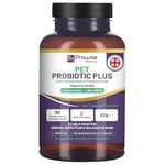 Pet Probiotic Plus with Added Inulin & Psyllium Husk 2 Billion CFU with 5 Active Strains I 60 Chicken Flavour Chewable Tablets 2 Months Supply | Prowise Healthcare