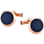 Montblanc Cufflinks Meisterstuck Rose Gold Blue Goldstone Inlay