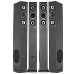 4x Fenton Home Hifi 6.5" 3-Way Column Floor Standing Speakers 2000W SSC2058