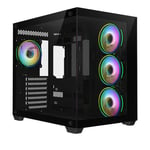 CiT Vision Black ATX Gaming Cube with Tempered Glass Front and Side Panels - CIT-VISION-B