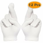 Cotton Gloves For Dry Hand Moisturizing Cosmetic Eczema 12 Pairs Xl White