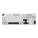 MechLands Aula F99 PRO Clavier mécanique 96 %, BT5.0/USB-C/2,4 GHz, clavier de jeu sans fil, remplaçable à chaud, Gasket Custom avec batterie 8000 mAh, bouton rotatif, RVB pour Win/Mac (blanc gris)