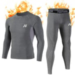 MEETWEE Ensemble de sous-Vêtements Thermiques Homme, Sport Base Layer Maillot Manches Longues + Pantalon Quick Dry Sou Vetement pour L'entraînement Ski Running Randonnée