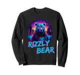 Rizzly Bear Vaporwave Synthwave Retrowave Aesthetic Vibes Sweatshirt