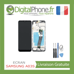 ECRAN COMPLET AVEC CHASSIS SAMSUNG GALAXY A03S NOIR SM-A037G NEUF ORIGINAL OUTIL