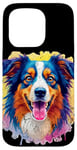 Coque pour iPhone 15 Pro Berger australien Femmes Hommes Enfants Chien Aussie Art Portrait