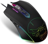 Souris Gaming ELITE-M40 - Rétro-Eclairé LED 10 Effets + RGB Colors - 6 Niveaux de Résolutions - Jusqu¿à 4000 DPI Max - 5 Profils Paramétrables - 7 Boutons Programmables