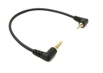 System-S Audio Cable 15 cm 2.5 mm Jack Male to 3.5 mm Male Angle AUX Adapter Black