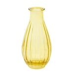 Talking Tables Yellow Glass Bud Vase for Flowers | Small Ribbed Narrow Necked Bottles for Home Décor, Arrangements, Easter, Wedding Centrepieces for Table Decorations, Windowsill, One Size