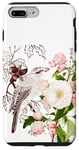 Coque pour iPhone 7 Plus/8 Plus Protective Phone Case for Cute Girls Women bird & flower