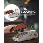 Kreditkortshållare Läderplånbok RFID-Blockering Automatisk Pop-Up