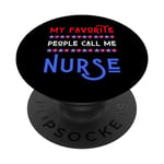 My Favorite People Call Me Nurse USA Patriotic 4 juillet PopSockets PopGrip Interchangeable