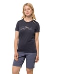 Jack Wolfskin Women's Crosstrail Graphic W T-Shirt Short Sleeve, Graphite, XL EU