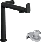 hansgrohe 76804670 Cuisine Aqittura M91 avec Filtre à Eau, Robinet 3 Voies avec Bec Hauteur 240 mm, réglable en 2 Niveaux à 60° ou 110°, 1 Type de Jet, Noir Mat Système, Auslaufhöhe 240mm