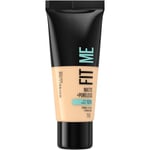 Maybelline Fit Me Foundation, Medium Coverage, Blendable With a Matte and Poreless Finish, For Normal to Oily Skin, Shade: 118 Light Beige, 30ml