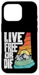 Coque pour iPhone 16 Pro Live Free or Die Retro New Hampshire Nature Graphic