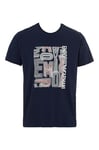 Emporio Armani Men's Eagle Macro Logo Crew Neck T-Shirt, Navy/RED EA Print, XL