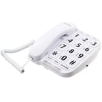 Benross Big Button White Wall Mountable Corded Phone Telephone with Loud Speaker