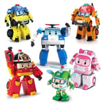 Robocar Poli Transformerande Robot, 4\" Transformerbar Actionleksaksfigur Fordon Semesterbil Leksaker Present red"