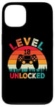 Coque pour iPhone 13 Level 18 Jeu vidéo débloqué pour 18e anniversaire Garçon