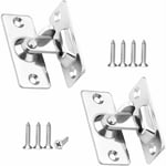 Loquet de serrure de porte à 90 degrés,2 pcs loquet de verrouillage à angle de sécurité en acier inoxydable pour porte coulissante / poussoir, nickel