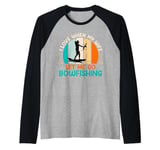 Mens Bow hunter Love when my Wife let me go Bowfishing Husband Raglan Baseball Tee