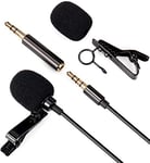 Daffodil Micro Cravate Jack 3.5mm Lavalier Filaire TRS TRRS MCP100 pour téléphone, Camera Reflex DSLR, Youtube TikTok Vlog - Microphone Omnidirectionnel kit Qualité pour Enregistrement Voix Noir