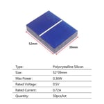 (TYN1 52x39)50kpl/setti Aurinkopaneeli 0.5V 320mA Aurinkopaneelit Cell DIY Akun lataus 39*19 52*19/26/39/52 72*26/39/52mm polypii.