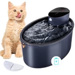 Fontaine a Eau Chat sans Fil 2,5L Fontaine à Eau pour Chat Fontaine Eau Chat Detecteur de Mouvement 4000mAh Rechargeable Batterie Silencieux Distributeur Eau Chat Automatique, Noir