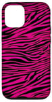 iPhone 15 Trendy Pink & Black Animal Print Zebra Y2K Pattern Case