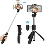 Selfie Stick Tripod, Extendable Bluetooth Selfie Stick With Detachable