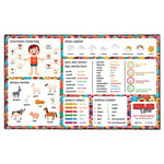 Viquel - Sous main de bureau éducatif enfant pour apprendre l'anglais - Protection de bureau enfant - Noir 59,5 x 36,2 cm