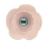 Béaba Thermomètre de bain"Lotus", Digital, Multifonctions, Prise température de la piéce et du bain, Forme ludique Fleur, Old Pink
