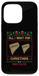 Coque pour iPhone 13 Pro Pull moche avec inscription « All I Want For Christmas Is A Pan Flute Music »