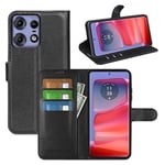 Moto Edge 50 Pro Pu Wallet Case [Black]