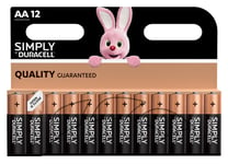 Duracell AA Alkaline Batteries Simply LR6 MN1500 Battery Longest Expiry 12 Pack