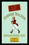 Empire Merchandising 537447 Miroir imprimé avec Cadre en Plastique façon Bois Publicité de Whisky Johnnie Walker 20 x 30 cm