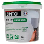 SINTOBOIS - Enduit Universel Pâte - Rebouche, Egalise, Colle et Lisse - Prêt à l'Emploi - Usage Intérieur - Technique Professionnelle - Seau de 4kg