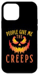 Coque pour iPhone 12 mini T-shirt à motif Jack-o-Lantern de People Give Me The Creeps pour Halloween