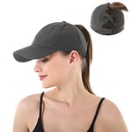 YAMEE Casquette de Baseball Femme Homme Casquette été Mixte Casquette de Sport Anti UV Casquette de Queue de Cheval pour Running Golf Cyclisme Randonnée(Tour de tête : 57-58 cm)