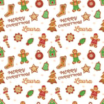 CHRISTMAS BAKING BISCUITS GINGER BREAD MAN WRAPPING PAPER GIFT WRAP