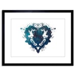 Wee Blue Coo INK SPLAT THISTLE HEART FRAMED FRAME PICTURE POSTER ART PRINT GIFT F97X10021