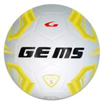 GEMS UN07-0307 Olympique Academy Unisex Ballon de Football récréatif Blanc/Jaune Taille 5