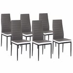 Lot de 6 chaises ROMANE grises bandeau blanc pour salle à manger